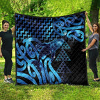 Humpback Whale Matariki New Zealand Quilt NZ Maori Paikea Poutama Luxury Blue