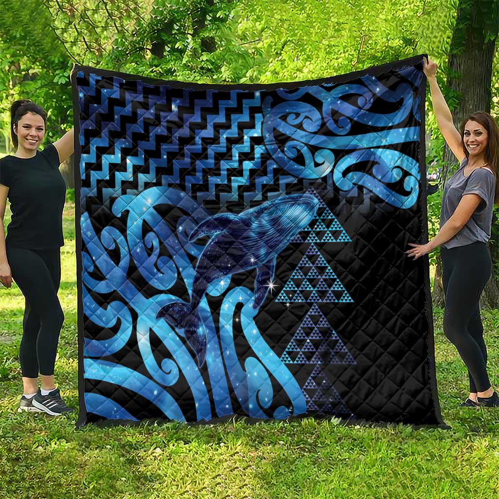 Humpback Whale Matariki New Zealand Quilt NZ Maori Paikea Poutama Luxury Blue