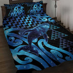 Humpback Whale Matariki New Zealand Quilt Bed Set NZ Maori Paikea Poutama Luxury Blue