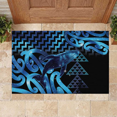Humpback Whale Matariki New Zealand Rubber Doormat NZ Maori Paikea Poutama Luxury Blue