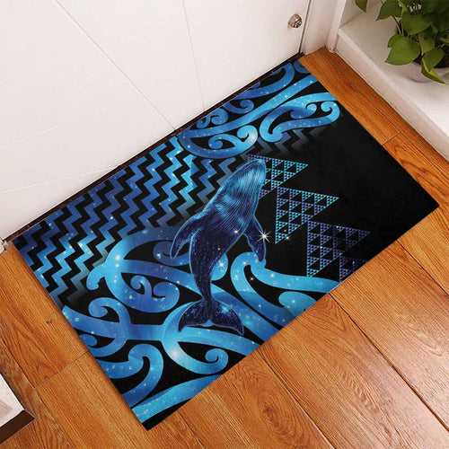 Humpback Whale Matariki New Zealand Rubber Doormat NZ Maori Paikea Poutama Luxury Blue