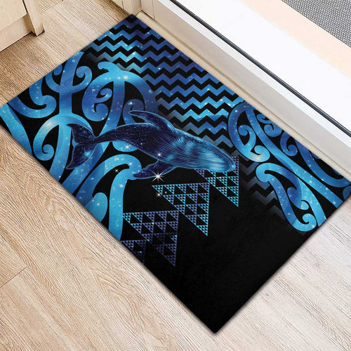 Humpback Whale Matariki New Zealand Rubber Doormat NZ Maori Paikea Poutama Luxury Blue