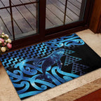 Humpback Whale Matariki New Zealand Rubber Doormat NZ Maori Paikea Poutama Luxury Blue