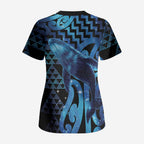 Humpback Whale Matariki New Zealand Scrub Top NZ Maori Paikea Poutama Luxury Blue