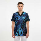 Humpback Whale Matariki New Zealand Scrub Top NZ Maori Paikea Poutama Luxury Blue