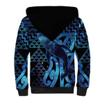 Humpback Whale Matariki New Zealand Sherpa Hoodie NZ Maori Paikea Poutama Luxury Blue