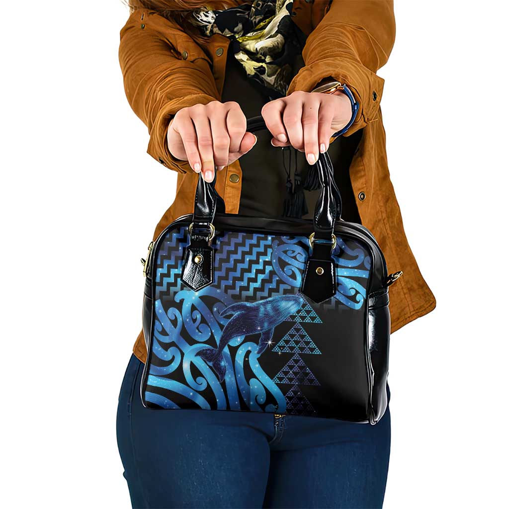 Humpback Whale Matariki New Zealand Shoulder Handbag NZ Maori Paikea Poutama Luxury Blue