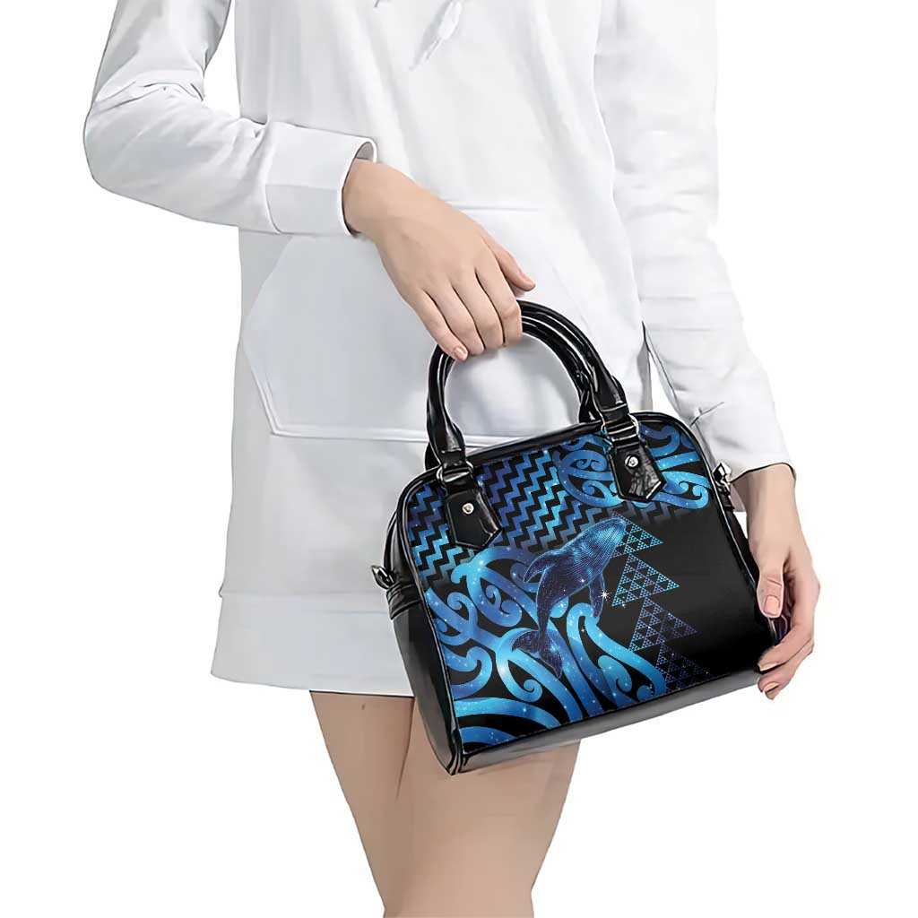 Humpback Whale Matariki New Zealand Shoulder Handbag NZ Maori Paikea Poutama Luxury Blue