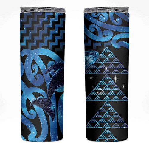 Humpback Whale Matariki New Zealand Skinny Tumbler NZ Maori Paikea Poutama Luxury Blue