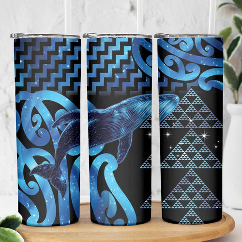 Humpback Whale Matariki New Zealand Skinny Tumbler NZ Maori Paikea Poutama Luxury Blue