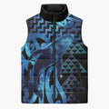 Humpback Whale Matariki New Zealand Sleeveless Puffer Jacket NZ Maori Paikea Poutama Luxury Blue