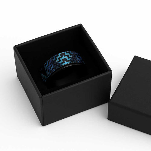 Humpback Whale Matariki New Zealand Spinner Ring NZ Maori Paikea Poutama Luxury Blue