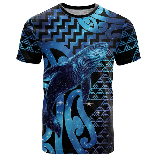 Humpback Whale Matariki New Zealand T Shirt NZ Maori Paikea Poutama Luxury Blue