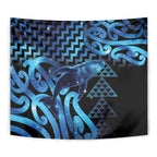 Humpback Whale Matariki New Zealand Tapestry NZ Maori Paikea Poutama Luxury Blue