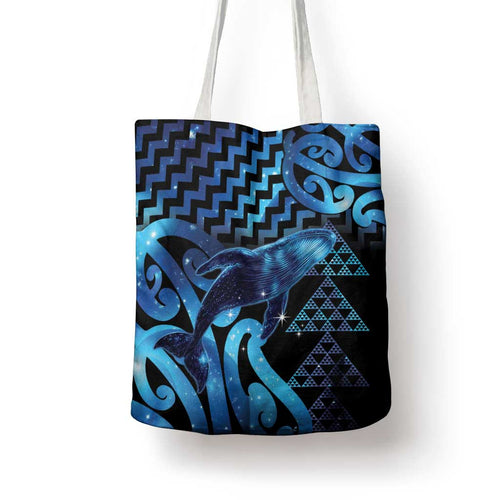 Humpback Whale Matariki New Zealand Tote Bag NZ Maori Paikea Poutama Luxury Blue