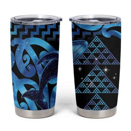 Humpback Whale Matariki New Zealand Tumbler Cup NZ Maori Paikea Poutama Luxury Blue