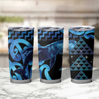 Humpback Whale Matariki New Zealand Tumbler Cup NZ Maori Paikea Poutama Luxury Blue
