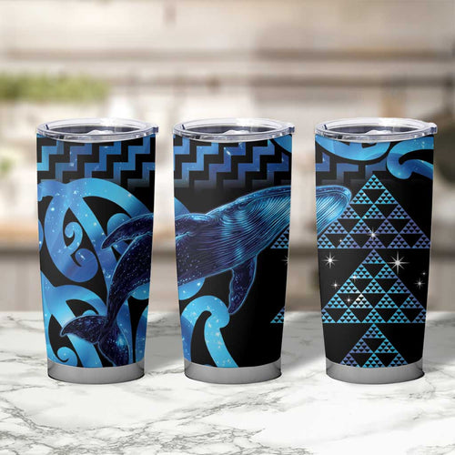 Humpback Whale Matariki New Zealand Tumbler Cup NZ Maori Paikea Poutama Luxury Blue
