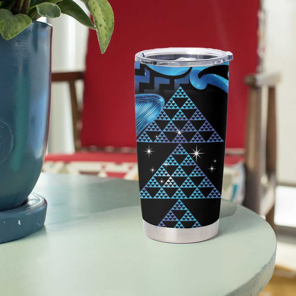 Humpback Whale Matariki New Zealand Tumbler Cup NZ Maori Paikea Poutama Luxury Blue