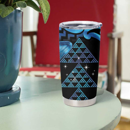 Humpback Whale Matariki New Zealand Tumbler Cup NZ Maori Paikea Poutama Luxury Blue