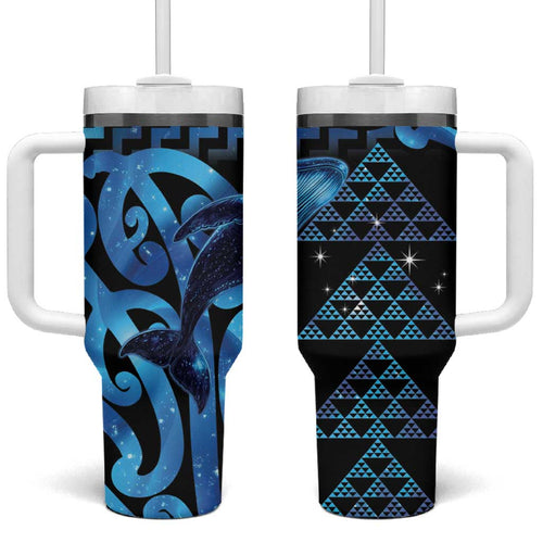 Humpback Whale Matariki New Zealand Tumbler With Handle NZ Maori Paikea Poutama Luxury Blue