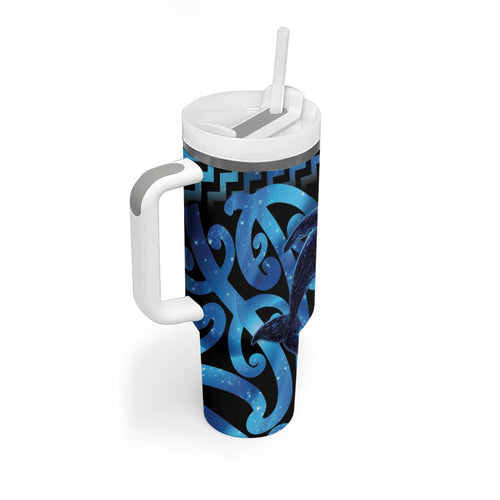 Humpback Whale Matariki New Zealand Tumbler With Handle NZ Maori Paikea Poutama Luxury Blue