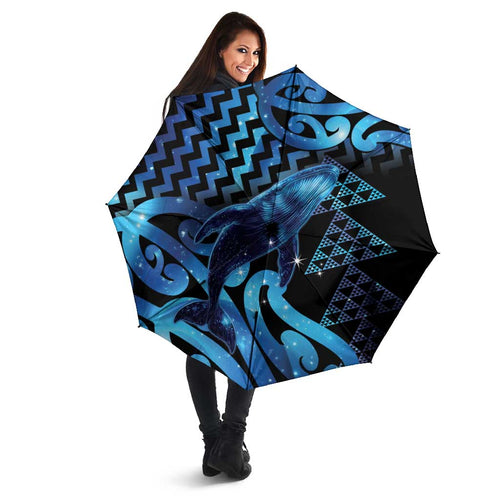 Humpback Whale Matariki New Zealand Umbrella NZ Maori Paikea Poutama Luxury Blue