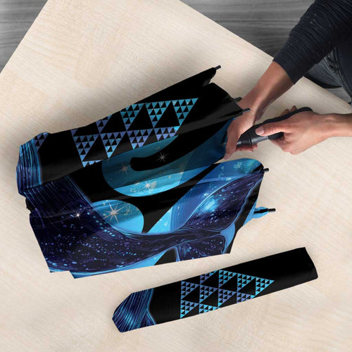 Humpback Whale Matariki New Zealand Umbrella NZ Maori Paikea Poutama Luxury Blue