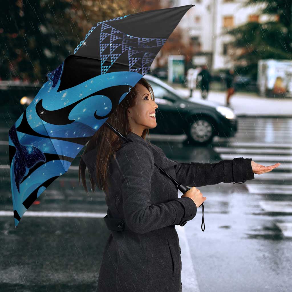 Humpback Whale Matariki New Zealand Umbrella NZ Maori Paikea Poutama Luxury Blue