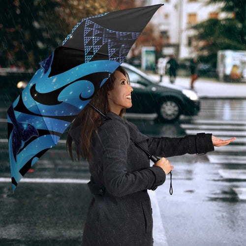 Humpback Whale Matariki New Zealand Umbrella NZ Maori Paikea Poutama Luxury Blue