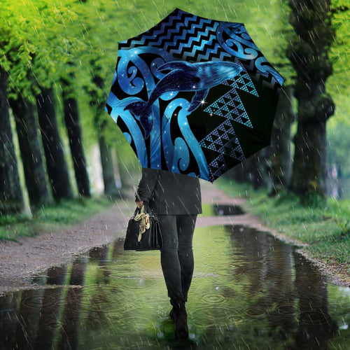 Humpback Whale Matariki New Zealand Umbrella NZ Maori Paikea Poutama Luxury Blue