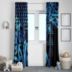 Humpback Whale Matariki New Zealand Window Curtain NZ Maori Paikea Poutama Luxury Blue