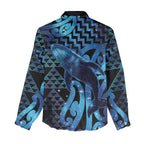 Humpback Whale Matariki New Zealand Women Casual Shirt NZ Maori Paikea Poutama Luxury Blue