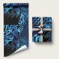 Humpback Whale Matariki New Zealand Wrapping Paper NZ Maori Paikea Poutama Luxury Blue