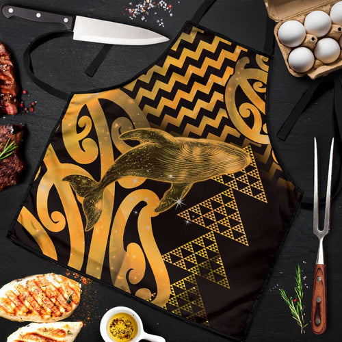 Humpback Whale Matariki New Zealand Apron NZ Maori Paikea Poutama Luxury Gold