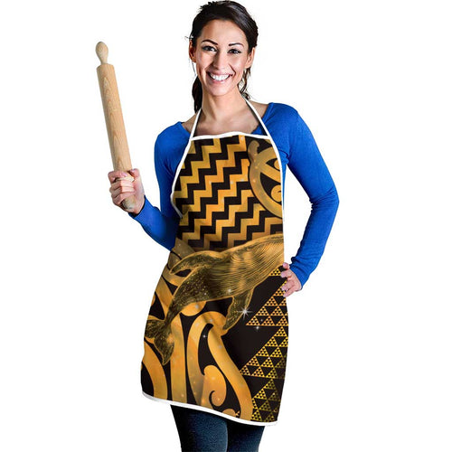 Humpback Whale Matariki New Zealand Apron NZ Maori Paikea Poutama Luxury Gold