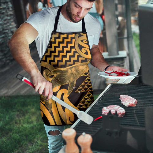 Humpback Whale Matariki New Zealand Apron NZ Maori Paikea Poutama Luxury Gold