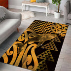 Humpback Whale Matariki New Zealand Area Rug NZ Maori Paikea Poutama Luxury Gold