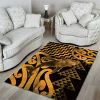 Humpback Whale Matariki New Zealand Area Rug NZ Maori Paikea Poutama Luxury Gold