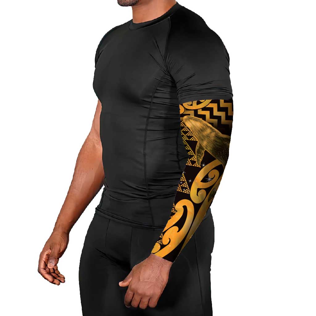 Humpback Whale Matariki New Zealand Arm Sleeves NZ Maori Paikea Poutama Luxury Gold