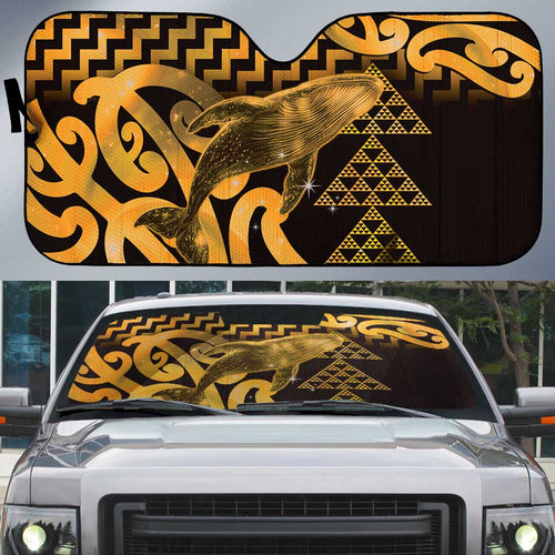 Humpback Whale Matariki New Zealand Auto Sun Shade NZ Maori Paikea Poutama Luxury Gold