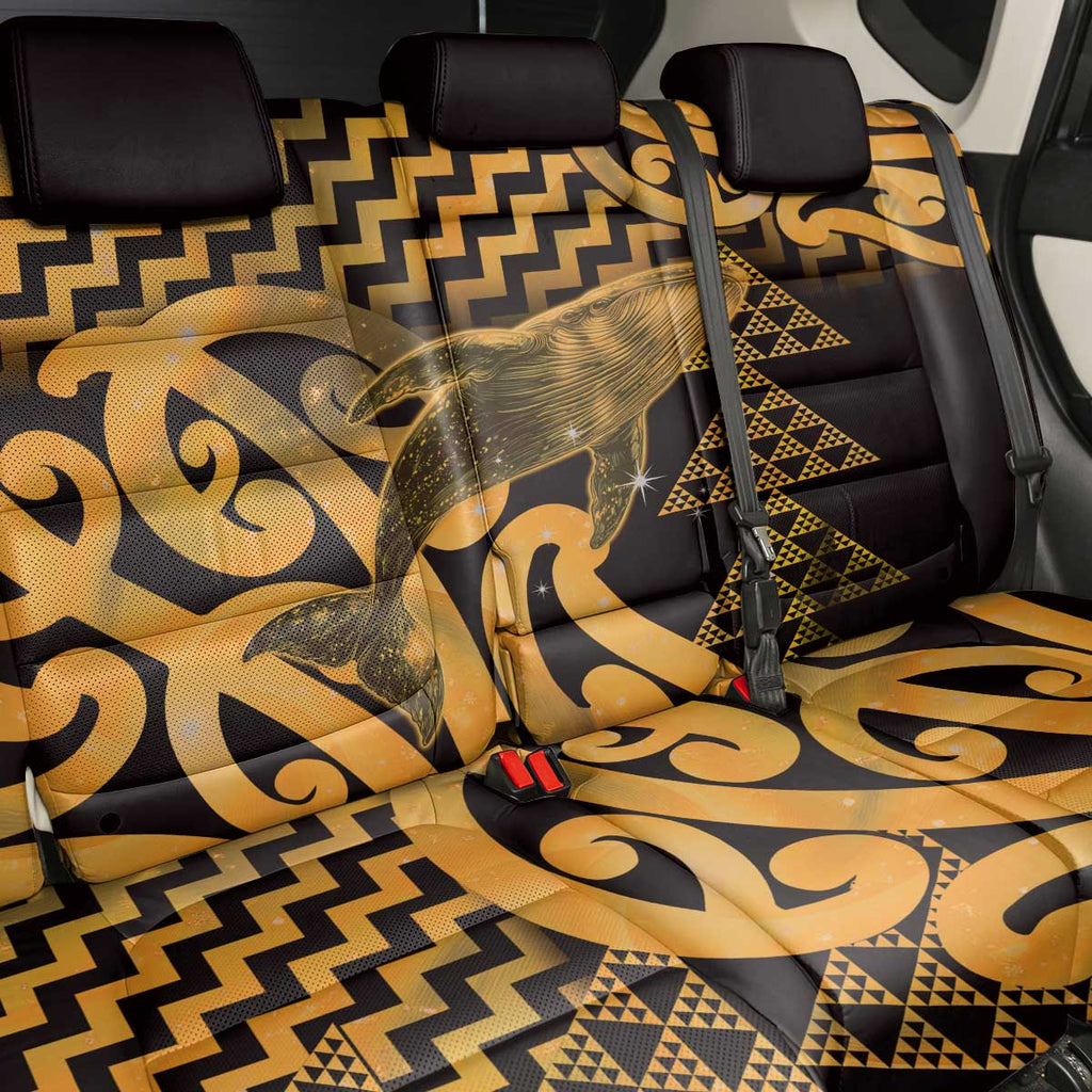 Humpback Whale Matariki New Zealand Back Car Seat Cover NZ Maori Paikea Poutama Luxury Gold