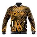 Humpback Whale Matariki New Zealand Baseball Jacket NZ Maori Paikea Poutama Luxury Gold