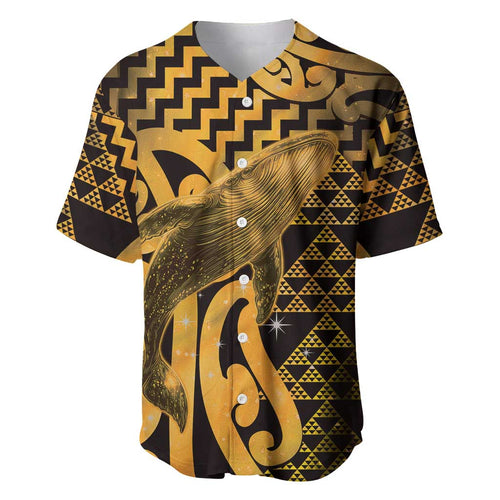 Humpback Whale Matariki New Zealand Baseball Jersey NZ Maori Paikea Poutama Luxury Gold