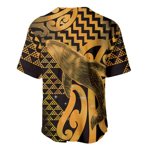 Humpback Whale Matariki New Zealand Baseball Jersey NZ Maori Paikea Poutama Luxury Gold