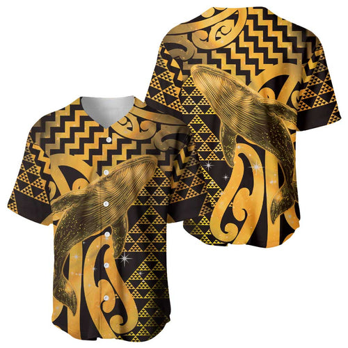 Humpback Whale Matariki New Zealand Baseball Jersey NZ Maori Paikea Poutama Luxury Gold