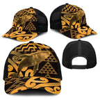 Humpback Whale Matariki New Zealand Baseball Net Cap NZ Maori Paikea Poutama Luxury Gold