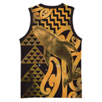 Humpback Whale Matariki New Zealand Basketball Jersey NZ Maori Paikea Poutama Luxury Gold