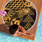 Humpback Whale Matariki New Zealand Beach Blanket NZ Maori Paikea Poutama Luxury Gold