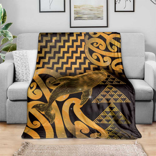 Humpback Whale Matariki New Zealand Blanket NZ Maori Paikea Poutama Luxury Gold
